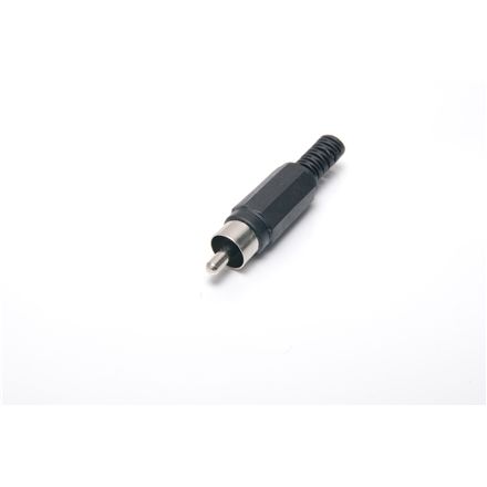 Conector RCA macho negro recto (soldar) - 12522
