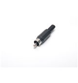 Conector RCA macho negro recto (soldar)