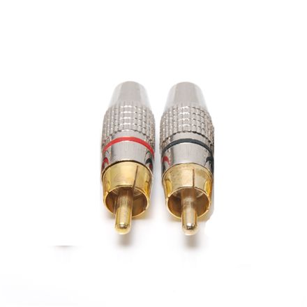 Conector Metalico Audio RCA macho 2ud.Ro- 2Ud.Ne - 12266