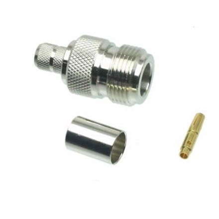 Conector N hembra Cable coaxial LMR300 crimpar - CON-SYV-H-CR
