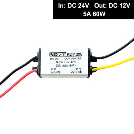 Transformador CC 24V-12V 5A (60w) para vehiculo - K241205