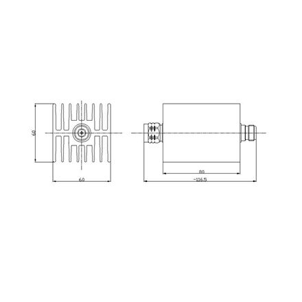 Atenuador RF 3GHz 5W 10dB N hembra - N macho - ATEN-50W-XX-N