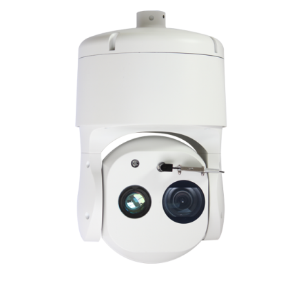 Cámara térmica PTZ con sensor dual para exteriores
